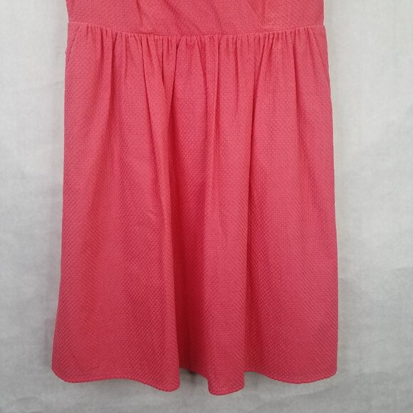 Ana Taylor Loft A-Line Dress Women's 4 Petite Pink Surplice Textured Pleated NEW - Picture 6 of 16